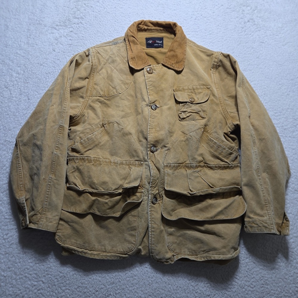 Vintage 60s 70s Red Head Bone Dry Sport Hunting Jacket Size XL Made USA Corduroy